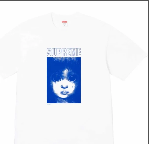 M White Teardrop Manga Margaret Tee Black Keane Big S Tears L XL 24SS and 0924